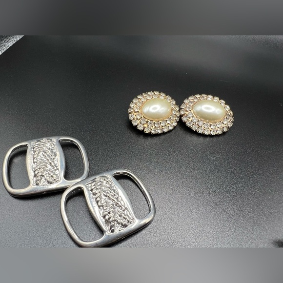 Vintage Rhinestone Shoe Clips Accessory (4 pairs) - Picture 3 of 9